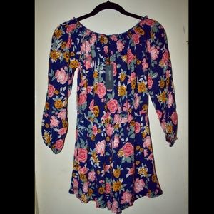 Blue Floral Romper